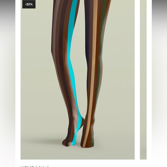 Striped Tights with Multicolor Design - Picture 4 of 10